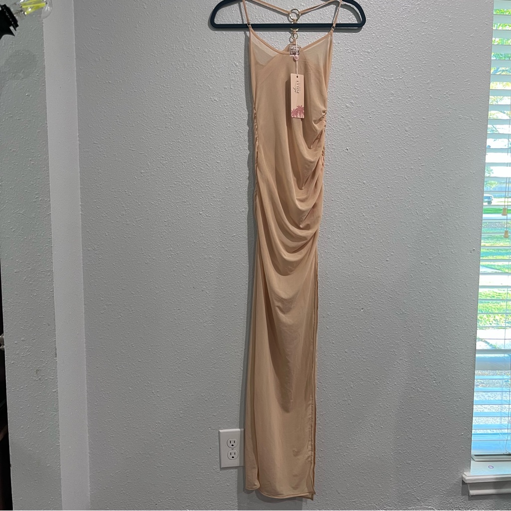 Oh Polly Women's Long, Sheer, Strappy Beach Dress Size Small